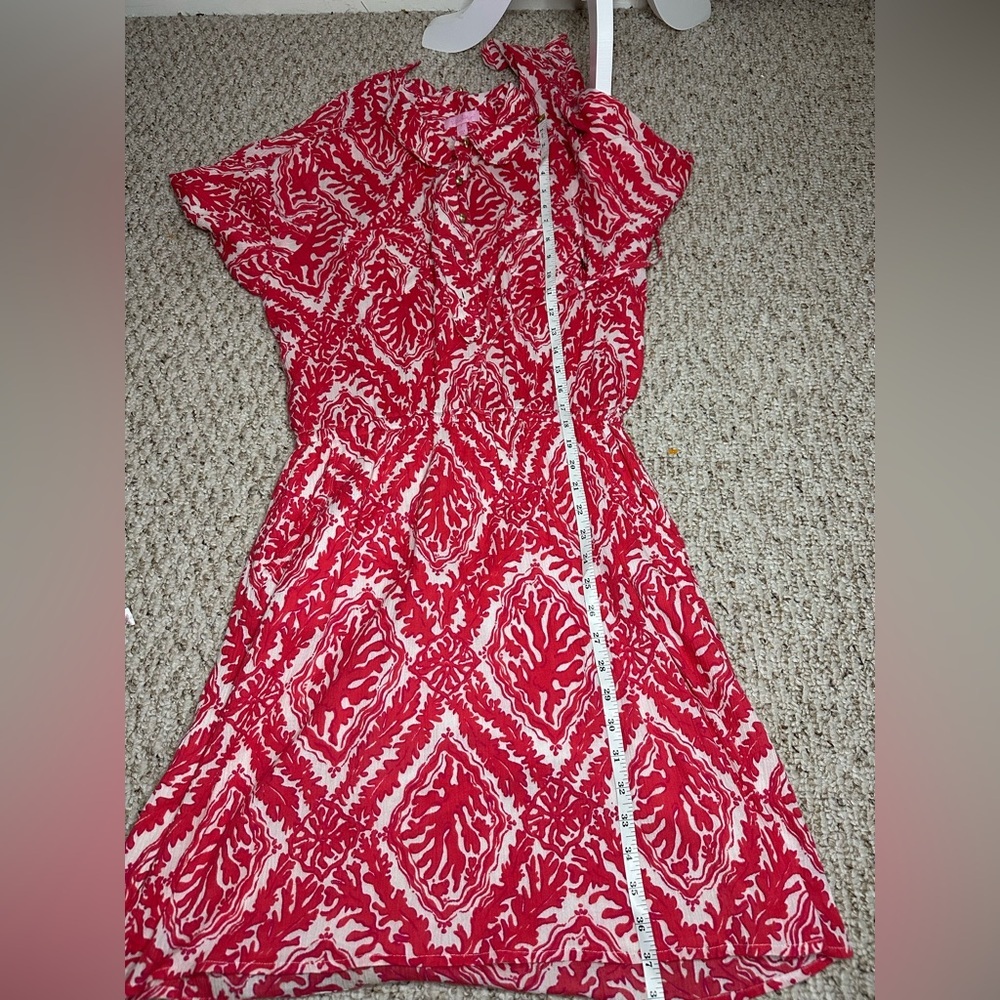 Lilly Pulitzer long Sleeve Buttoned dress Coral Reef Dress size 6 - Picture 9 of 10